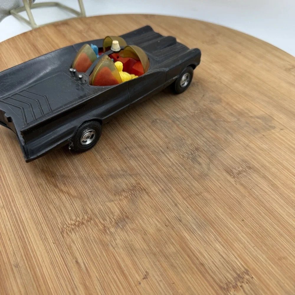 Vintage 1960's Duncan Batmobile Car Red Interior Blue Batman And Robin